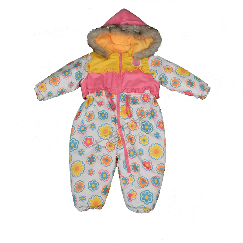 兒童拼色花朵連身童裝