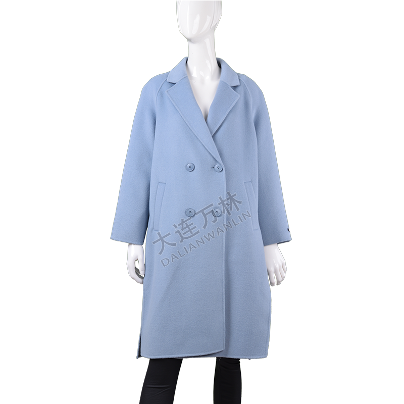 女士雙排中長款毛呢