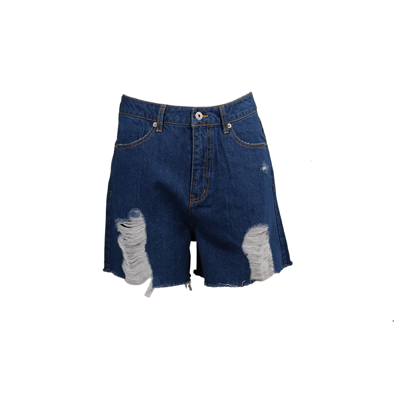 女士破洞牛仔短褲