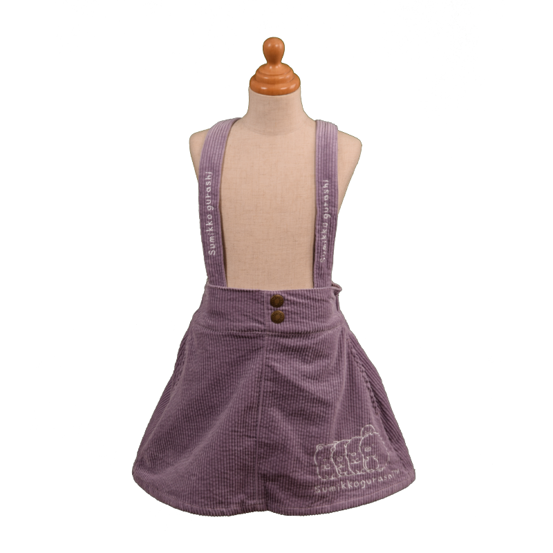 女童條絨傘型背帶裙